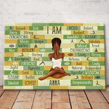 I Am Black Woman Yoga Pose -  Customized Personality Canvas - Gift For Black Woman Girl