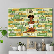 I Am Black Woman Yoga Pose -  Customized Personality Canvas - Gift For Black Woman Girl