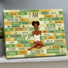 I Am Black Woman Yoga Pose -  Customized Personality Canvas - Gift For Black Woman Girl