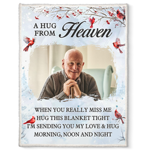 A Hug From Heaven - Personalized Photo Blanket - Gifts For Memorial