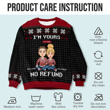 I'm Yours - Customized Personalized Ugly Sweater - Christmas Gift For Couple Husband Wife