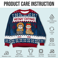 Meowy Catmas - Customized Personalized Ugly Sweater - Christmas Gift For Cat Lover Cat Dad Cat Mom