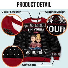 I'm Yours - Customized Personalized Ugly Sweater - Christmas Gift For Couple Husband Wife