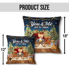 You & Me And The Fur Baby - Customized Personalized Pillow - Christmas Couple Gift For Dog Mom Dog Dad