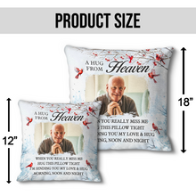 A Hug From Heaven - Personalized Photo Pillow - Christmas Gift For Memorial