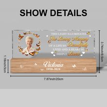 This Light Illuminates The Loving Memory - Personalized Acrylic LED Night Light - Sympathy Gift For Family Members