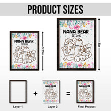 Flowery Mama Bear - Personalized Customized 2-Layered Wooden Plaque - Gift For Mom, Grandma, Wife, Her