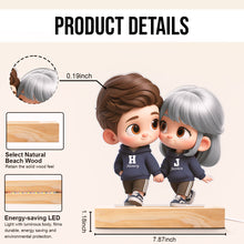 3D Cute Cartoon Couple - Personalized Customized 3D LED Light - Gift For Couple, Anniversary