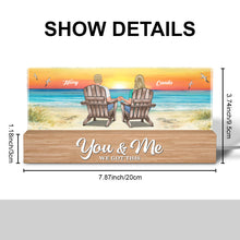 Couple Sitting At Beach -  Customized Personalized Acrylic LED Night Light - Gifts For Couple