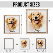 Personalized Watercolor Pet From Photo - Personalized Customized 2-Layered Wooden Plaque - New Pet Gift, Pet Memorial Gift