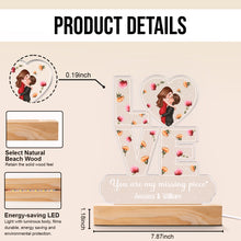 Couple Romantic Love Custom Flower - Customized Personalized 3D LED Light - Thoughtful Gift for her, Gift for him