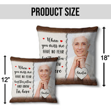 Custom Photo Hug When You Miss Me - Personalized Custom Pillow - Memorial Gift For Family