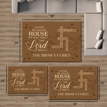 As For Me And My House We Will Serve The Lord - Custom Crossword Puzzle Art Doormat - Funny Gifts For Family, Friend