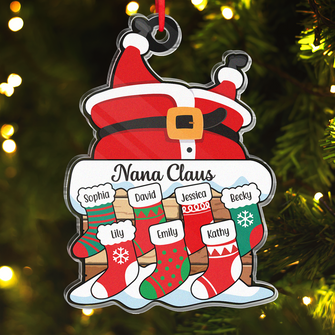 Nana Claus Papa Mama Daddy Christmas Stocking Family - Personality Customized Ornament - Gifts For Family