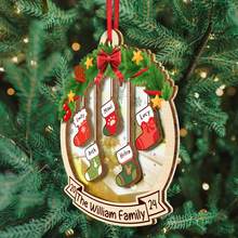 Christmas Family Socks - Personalized Custom Mirror Wooden Ornament - Gift For Family