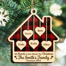 All Hearts Come Home For Christmas - Personalized 2-Layered Wooden Ornament - Gifts For Family