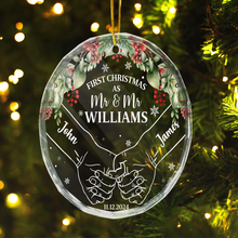 Christmas Celebration Forever Love - Personalized Glass Ornament - Christmas Gift For Him, Her