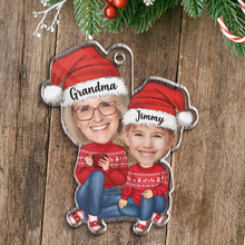 Custom Photo Grandma And Child - Personalized Acrylic Ornament - Christmas Gift For Family