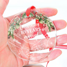 Christmas Celebration Forever Love - Personalized Glass Ornament - Christmas Gift For Him, Her