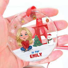 Christmas Alphabet - Customized Personalized Glass Ornament - Christmas Gift For Children Kid Family