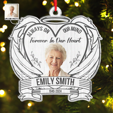 Custom Photo Always On Our Mind - Personality Customized Ornament - Memorial Gifts For Family