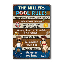 Welcome To Our Pool - Pool Rules Sign - Personalized Custom Metal Sign