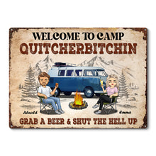 Welcome To Camp Quitcherbitchin Couple Anniversary Gift Personalized Custom Metal Sign