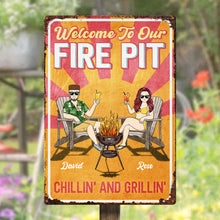 Backyard Sign - Grillin And Chillin - Personalized Classic Metal Signs