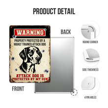 Protected By A Attack Dog - Customized Personality Metal Sign - Gift For Dog Lover