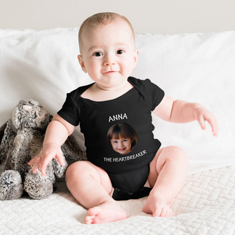 Custom Photo Baby Face Family Birthday Gift Personalized Custom Baby Onesie