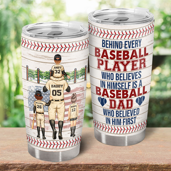 Baseball Player Baseball Dad - Customized Personality Tumbler - Gift For Dad Father's Day Gift