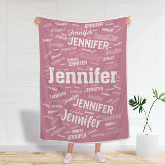 Custom Name Soft Nap Pink Blanket Four Seasons Gift Personalized Custom Blanket