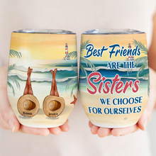 Beach Bestie - Personality Customized Wine Tumbler - Gift For Sister