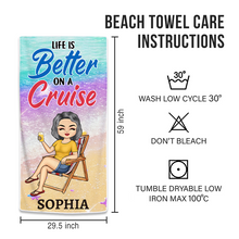 Life Is Better On A Cruise Gift For Traveling Lovers Personalized Custom Beach Towel