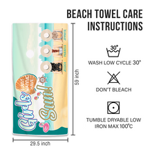 Girls Sun I Just Wanna Have - Customized Personality Beach Towel - Gift For Bestie Friends