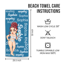 Custom Name Customized Personality Beach Towel - Gift For Girl