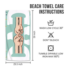 Coolest Dad On The Beach - Customized Personality Beach Towel - Gift For Dad Father's Day Gift