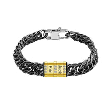Christmas Gift Men's Cuba Link Bracelet With Custom Beads Black / Gold Bracelet For Man MelodyNecklace