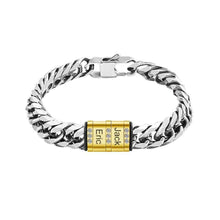 Christmas Gift Men's Cuba Link Bracelet With Custom Beads Silver / Gold Bracelet For Man MelodyNecklace