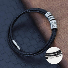 Christmas Gift Men's Leather Bracelet with Small Custom Beads Bracelet For Man MelodyNecklace