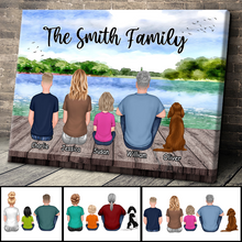 Lake View Family Gift Personalized Custom Framed Canvas Wall Art