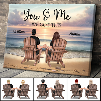 Beach View You and Me We Got This Gift For Couple Personalized Custom Framed Canvas Wall Art