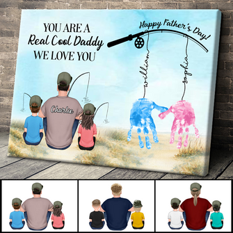 Happy Father's Day  - Fishing Personality Customized Canvas - Gift For Dad Father