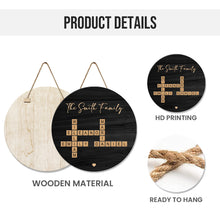 Family Name Crossword Door Hanger - Personalized Door Signs - Gift For Family Members