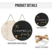 Custom Family Name Door Hanger - Personalized Door Signs - Gift For Family