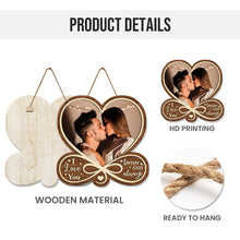 Heart Shaped Custom Photo Door Hanger - Personalized Door Signs - Gift For Couple, Husband Wife