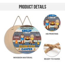 Welcome To Our Camper Gift For Camping Couples Personalized Custom Door Sign