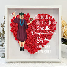 Happy Graduation- Personality Customized Flower Shadow Box - Gift For Daughter Son Graduate