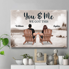 Beach View And So Together Gift For Her Him Couple Personalized Custom Framed Canvas Wall Art