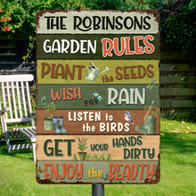 Garden Rules -  Customized Personality Metal Sign - Gift For Garden Lover